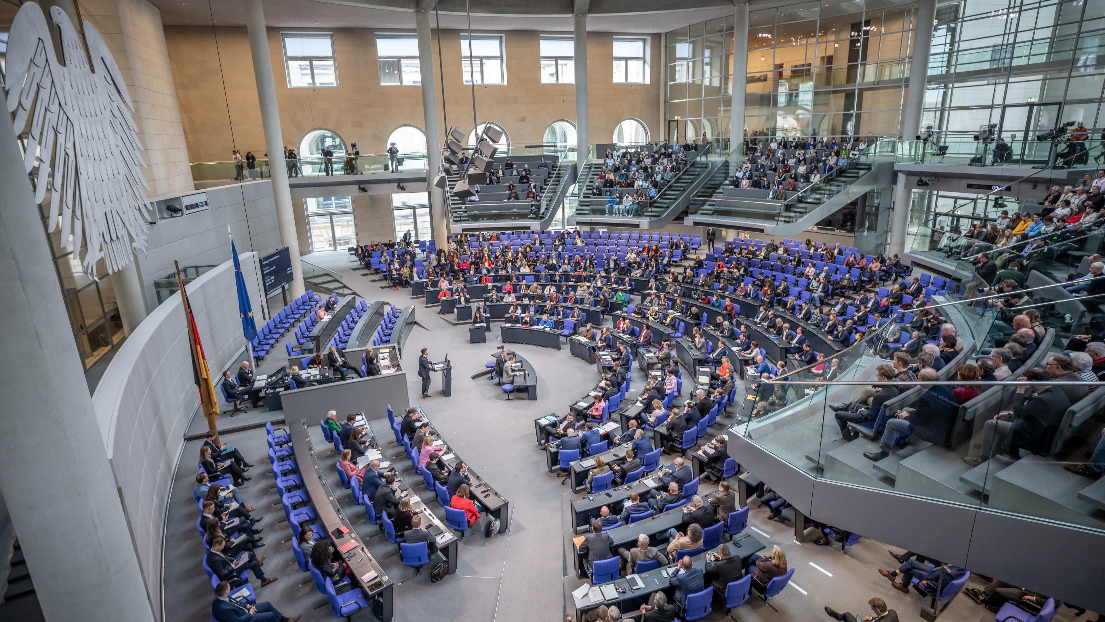 Der Plenarsaal im Bundestag