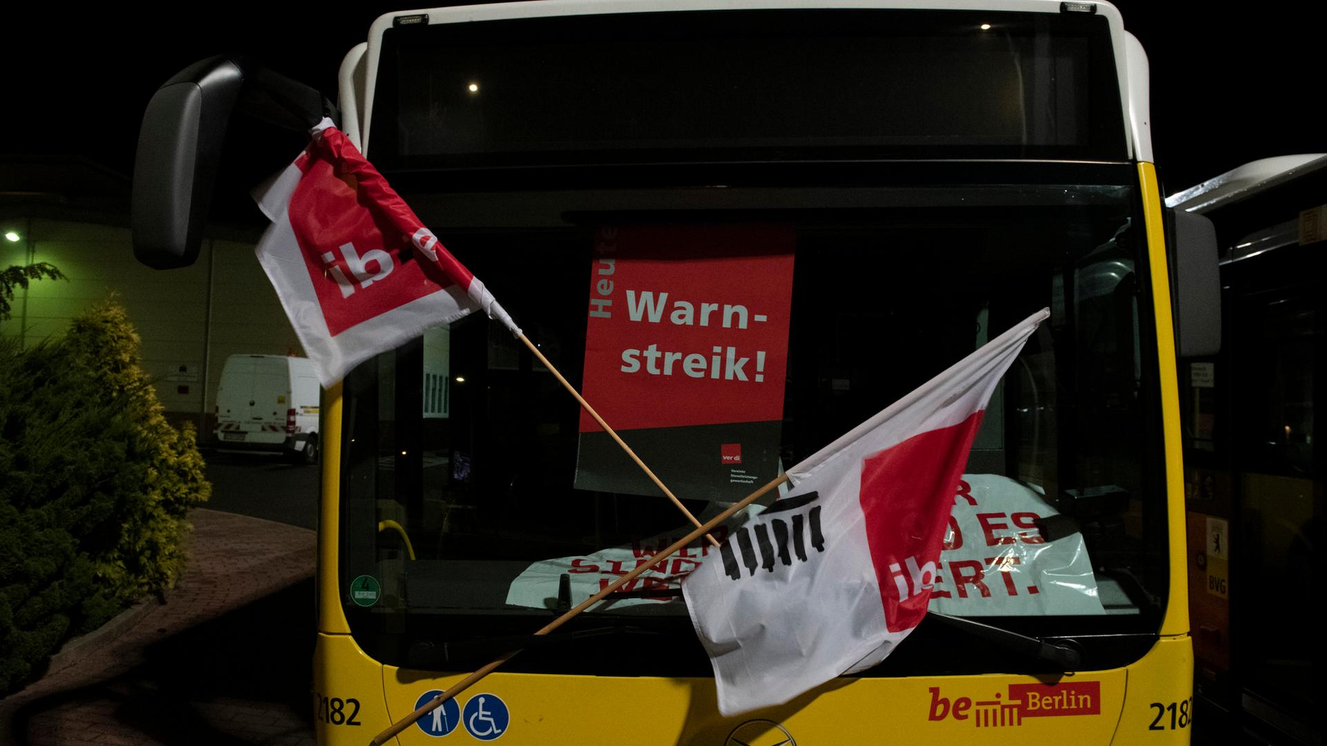 Warnstreik der Busfahrer in Berlin, 14.03.2019.