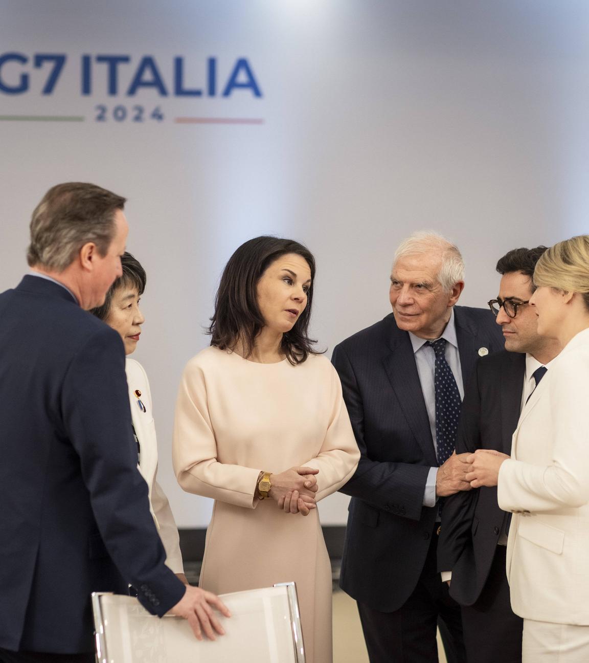 Annalena Baerbock Buendnis 90/Die Gruenen, Bundesaussenministerin, aufgenommen im Rahmen der Ersten Arbeitssitzung des Treffen der G7-Aussenministerinnen und Aussenminister in Capri, 18.04.2024.