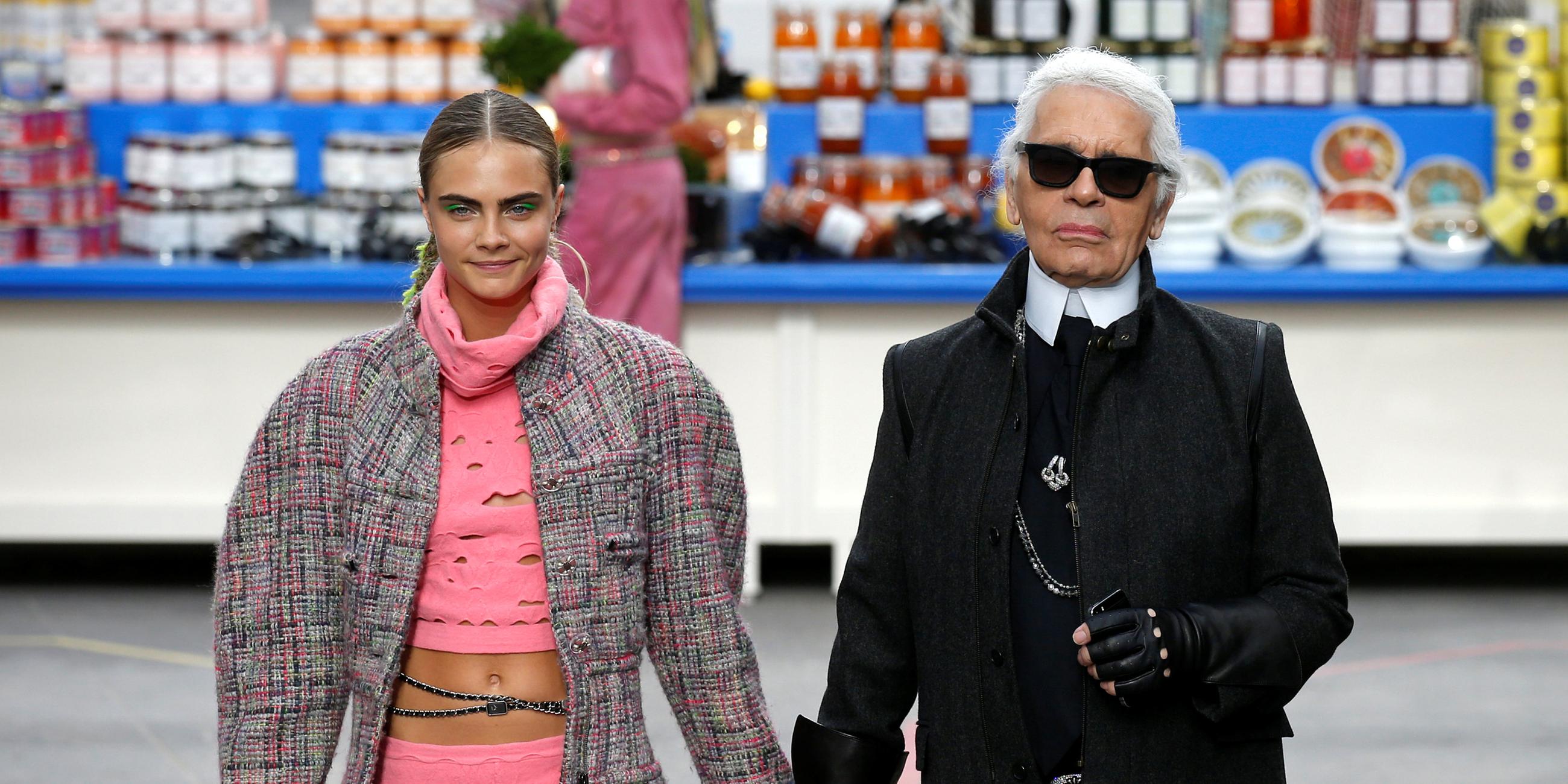 Cara Delevingne mit Karl Lagerfeld 2014