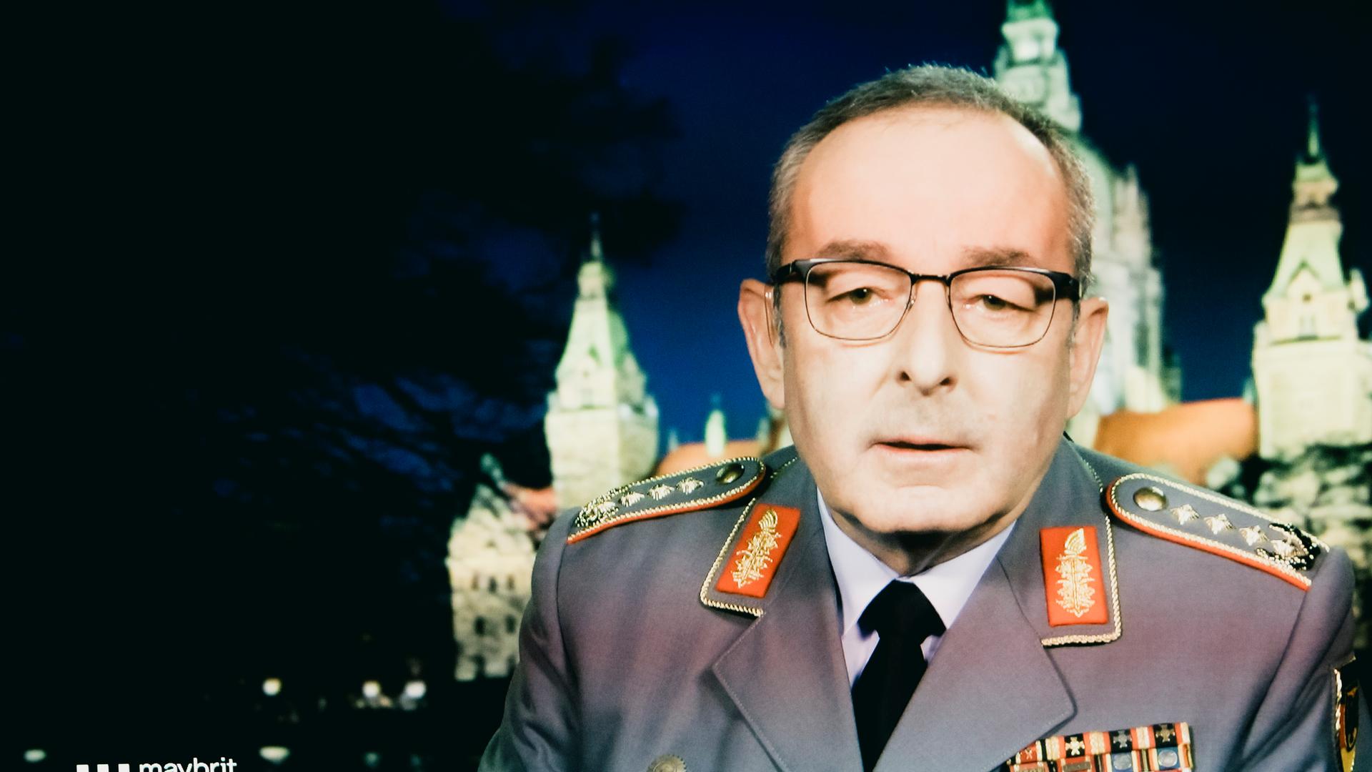 Der Generalinspekteur der Bundeswehr, Carsten Breuer, zugeschaltet bei Maybrit Illner.