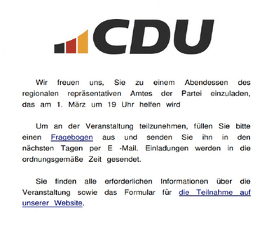 CDU, Fake, Einladung