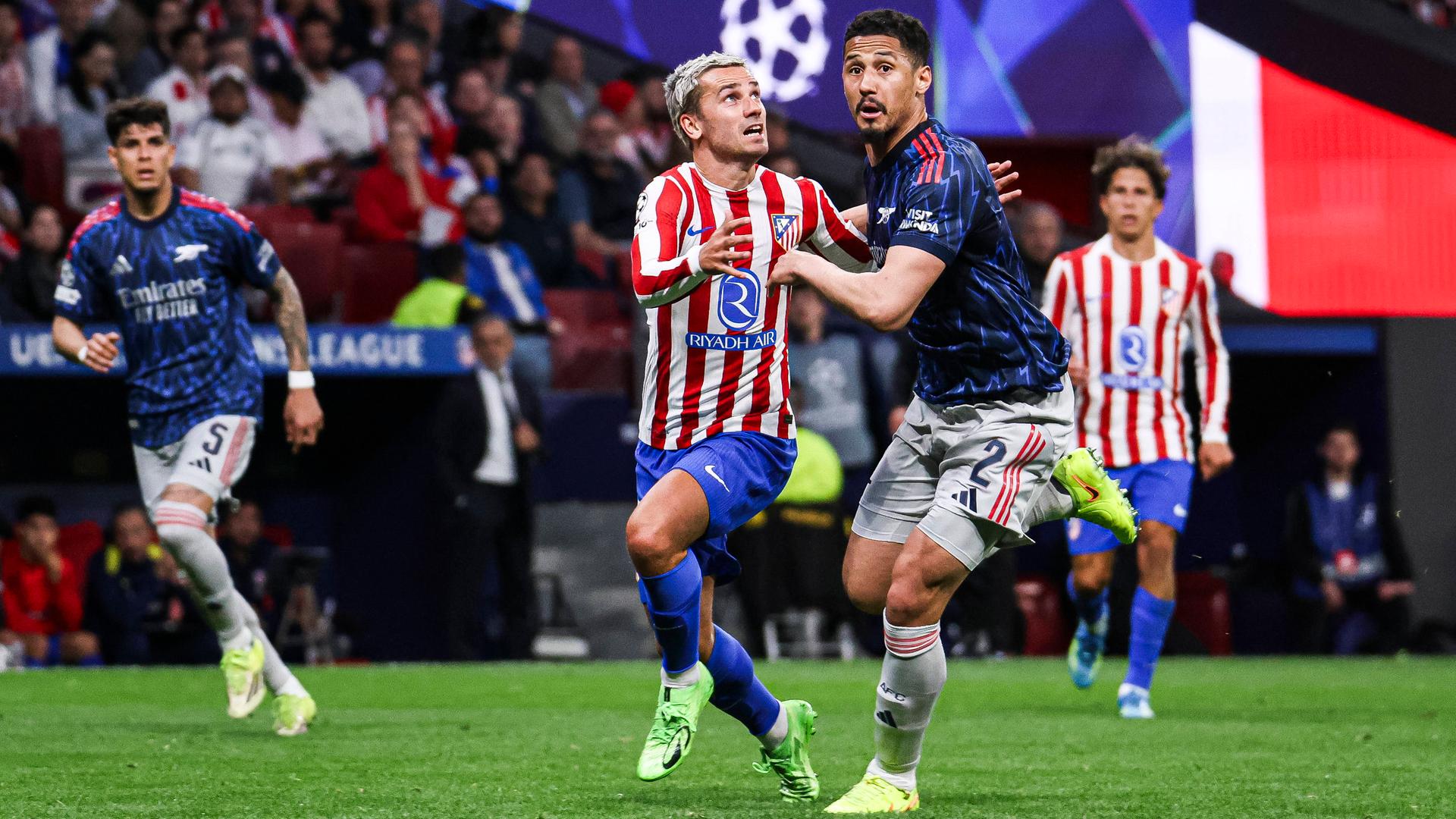 Antoine Griezmann und Saliba am 29.04.26