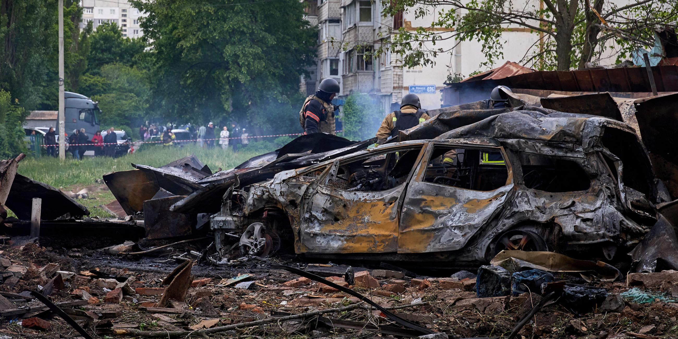 Zerstörung nach russischen Angriffen in Charkiw