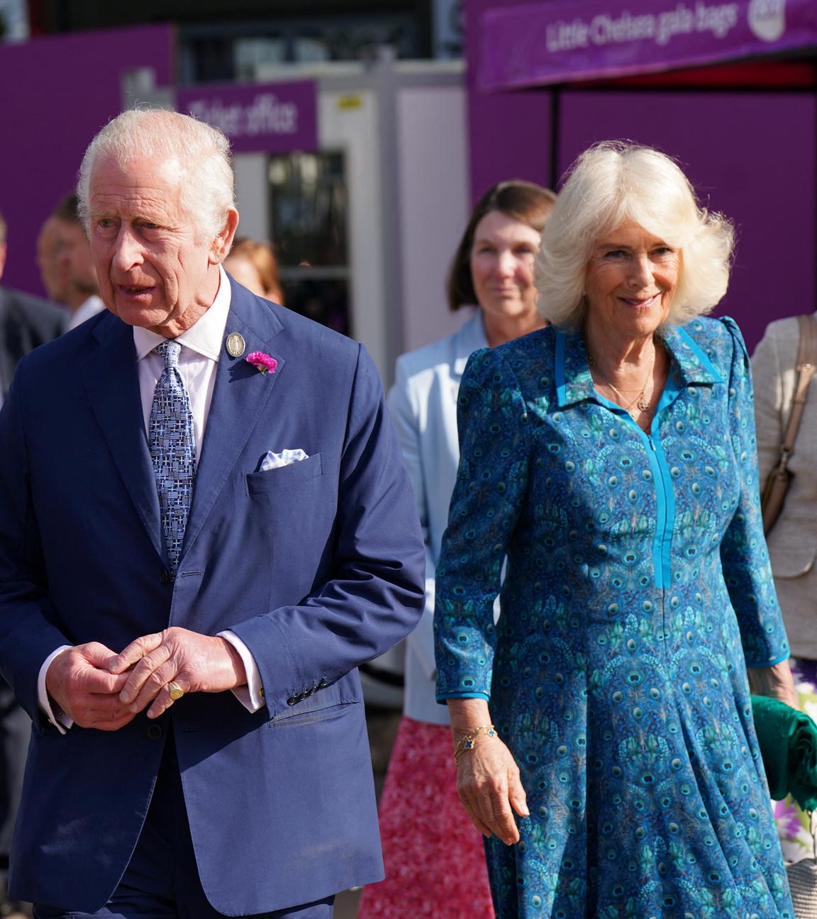 Das britische Königspaar, Charles und Camilla, bei der Eröffnung der Chelsea Flower Show 2024