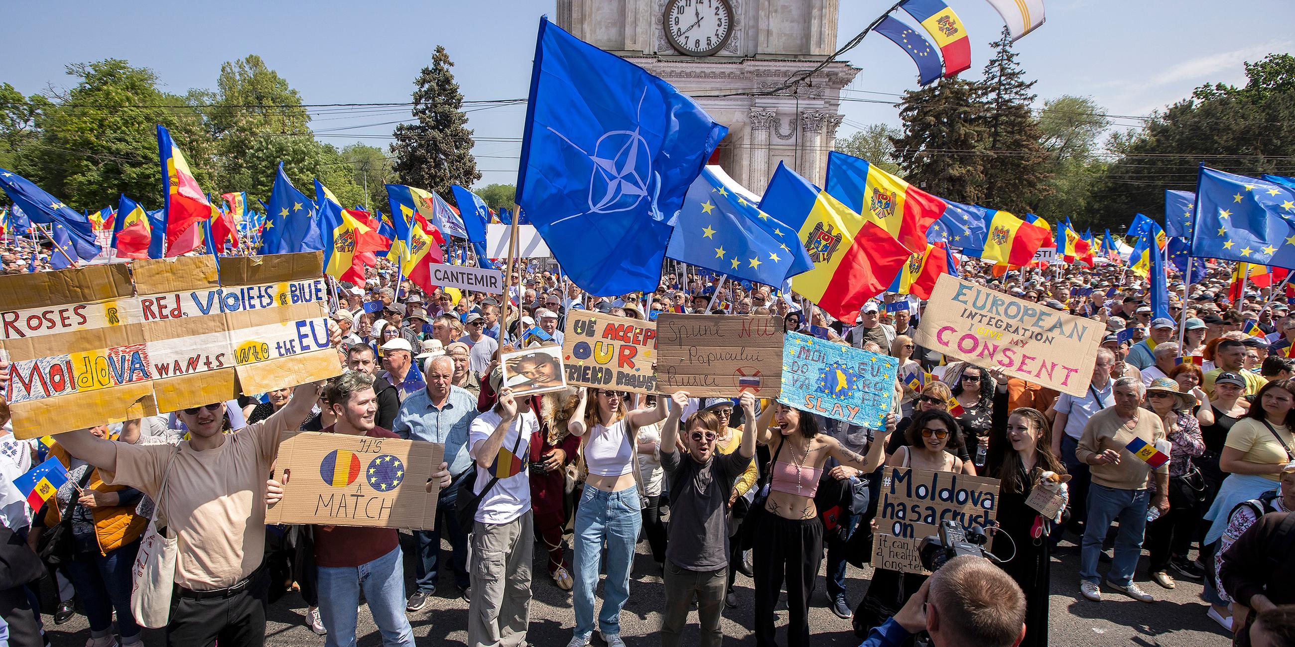 Pro-EU-Demonstration in Chsisnau, Moldau