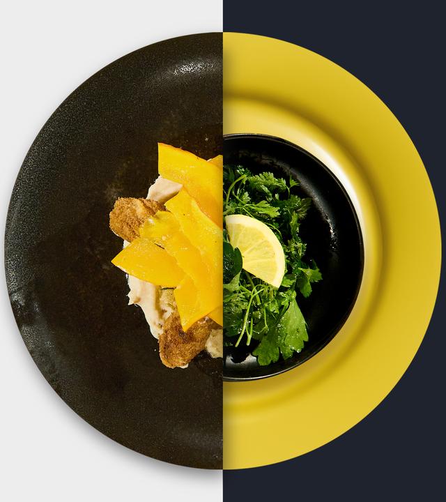 Chorizo-Kroketten vs. Kräutersalat