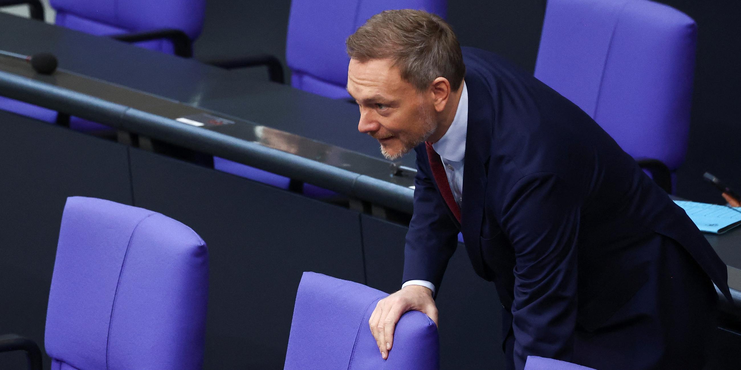 Bundesfinanzminister Christian Lindner während der Schlussberatungen im Bundestag