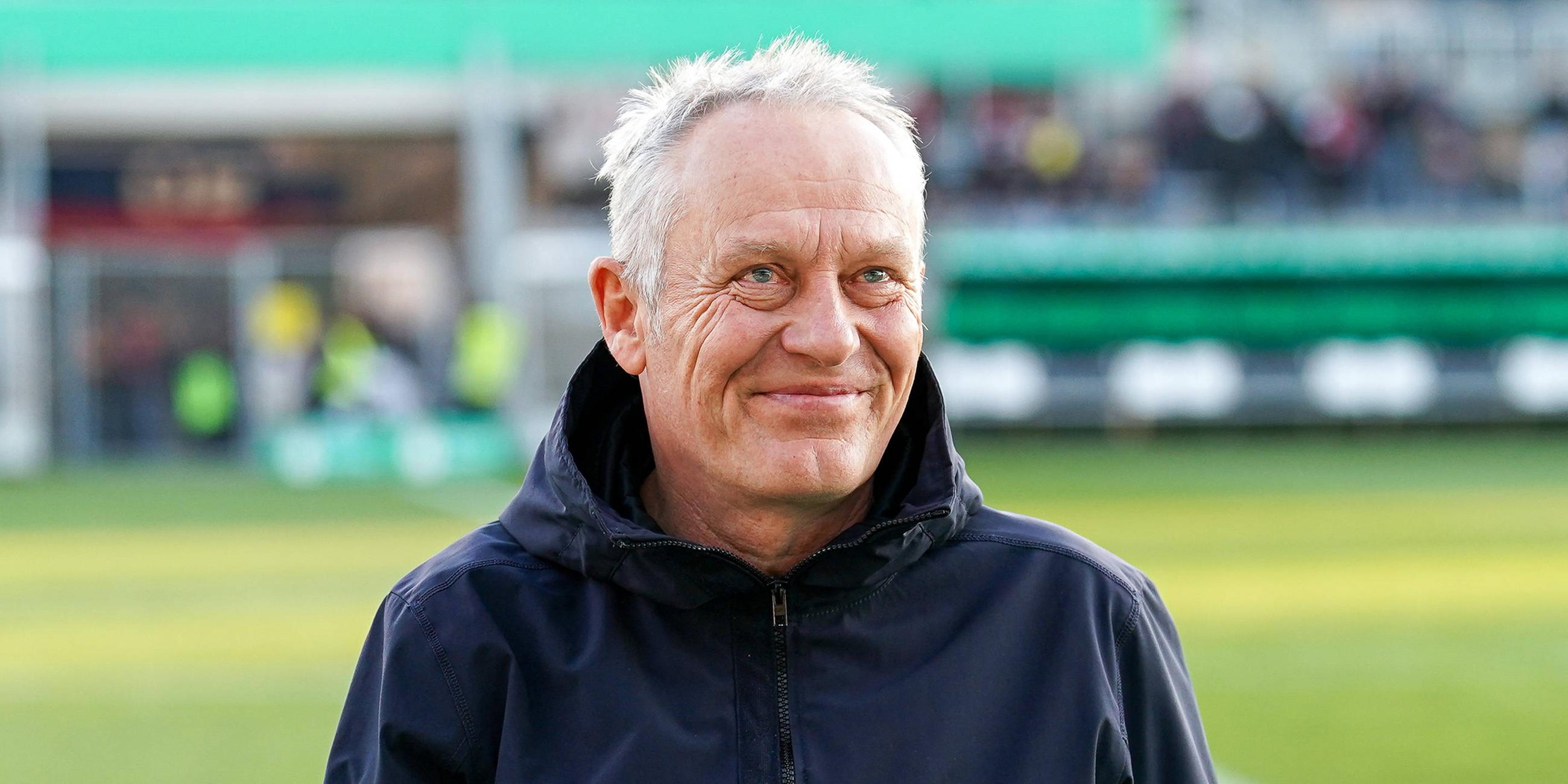 Porträt von Christian Streich dem Cheftrainer des SC Freiburg.