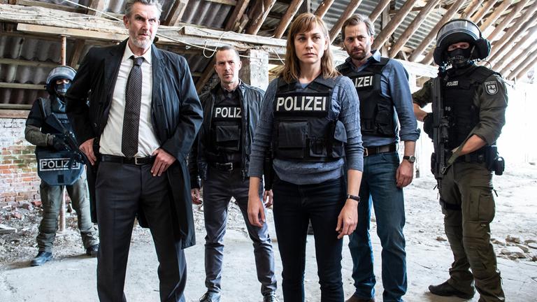 "Ostfriesenblut": Ubbo Heide (Kai Maertens), Rupert (Barnaby Metschurat), Ann Kathrin Klaasen (Christiane Paul), Frank Weller (Christian Erdmann)