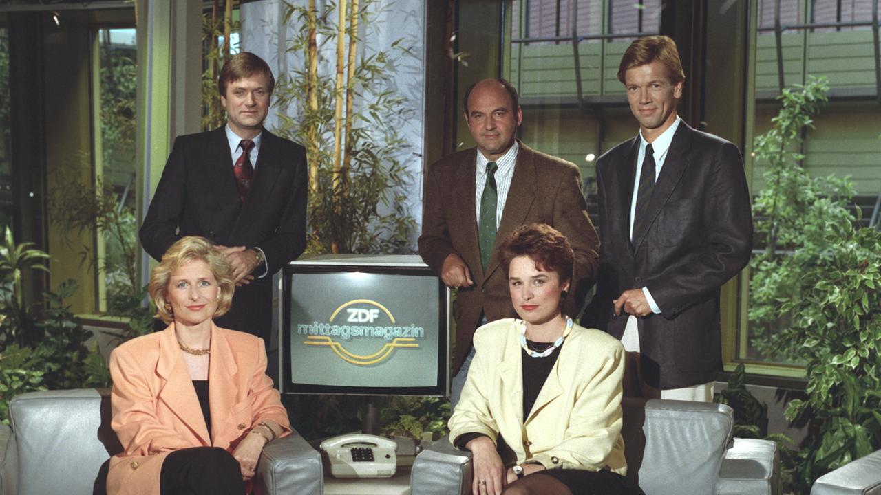 ModeratorInnen ZDF-Mittagsmagazin 1989: Martina Ruperti,Susanne Conrad, Michael Braun, Ekkehard Gahntz, Günther Neufeldt.
