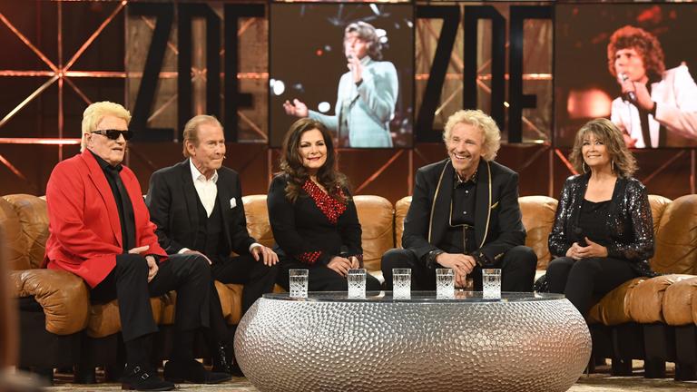  "50 Jahre ZDF-Hitparade": Heino, Michael Holm, Marianne Rosenberg, Thomas Gottschalk, Wencke Myhre