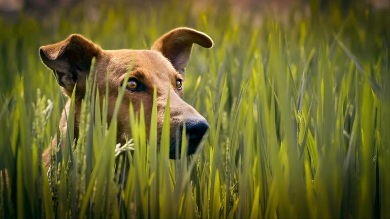 "Terra X: Der erste Freund des Menschen": Indischer Pariahund im hohen Gras.