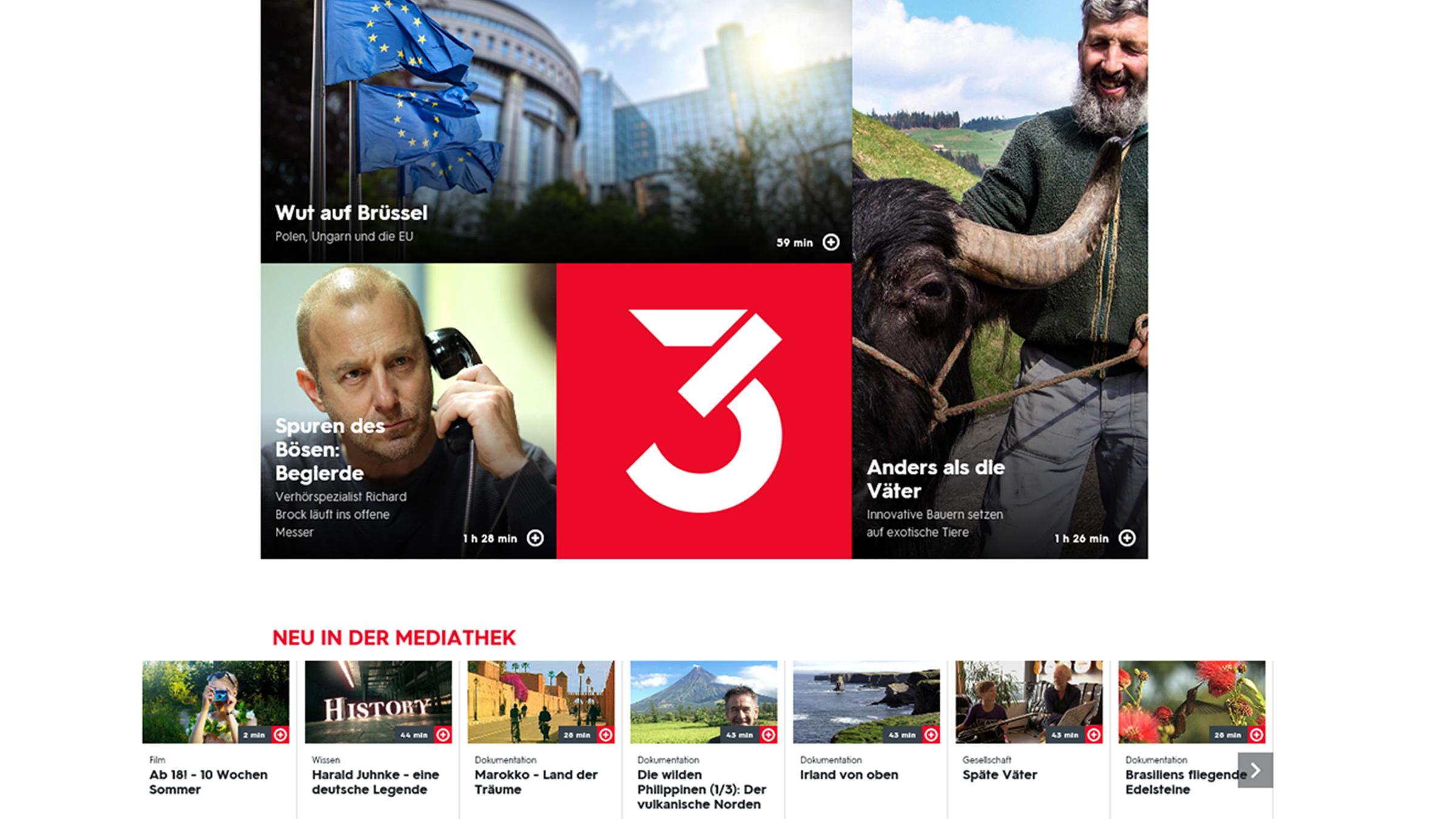 Screenshot neue 3satMediathek ab 21. Mai 2019