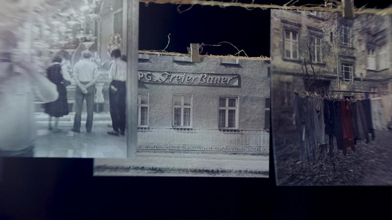 "Deutschland '89 - Countdown zum Mauerfall": Collage unterschiedlicher Fotos aus dem Alltag der DDR Ende der 80er-Jahre.