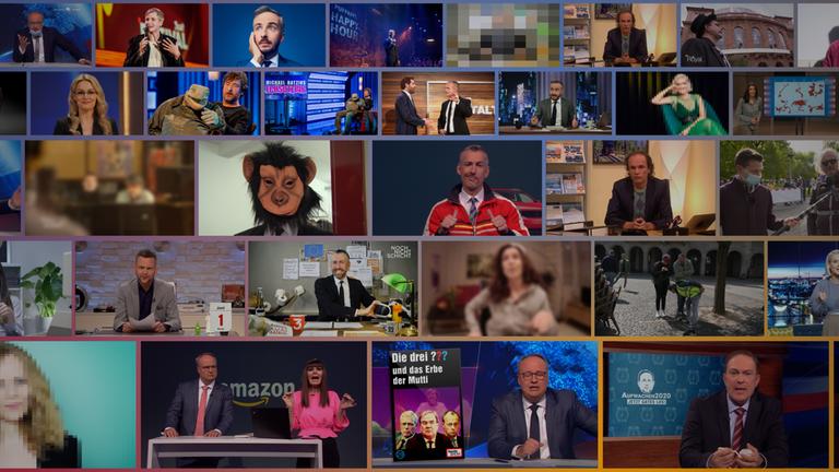 Danke für nichts, 2020": Collage mit vielen kleinen Fotos von Kabarettisten und Kabarettistinnen.