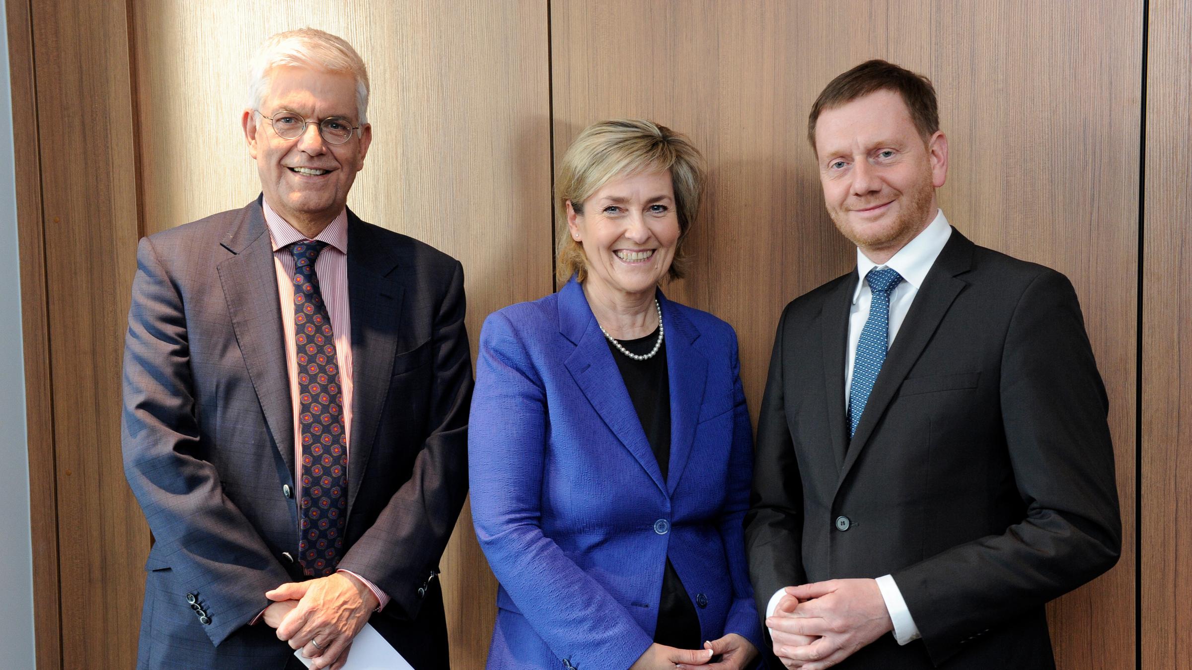 "Innovations- und Digitalagentur: ida (Werkstattgespräch ZDF / MDR 05.02.2020)": ZDF Intendant Thomas Bellut, MDR Intendantin Karola Wille,  Sächsischer Ministerpräsident Michael Kretschmer