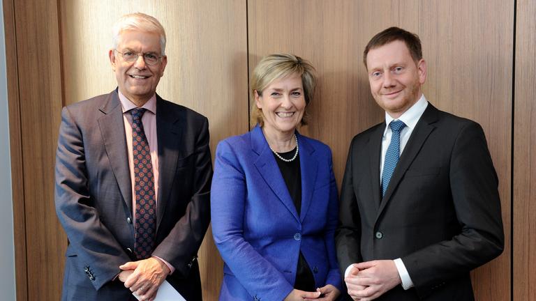 "Innovations- und Digitalagentur: ida (Werkstattgespräch ZDF / MDR 05.02.2020)": ZDF Intendant Thomas Bellut, MDR Intendantin Karola Wille,  Sächsischer Ministerpräsident Michael Kretschmer