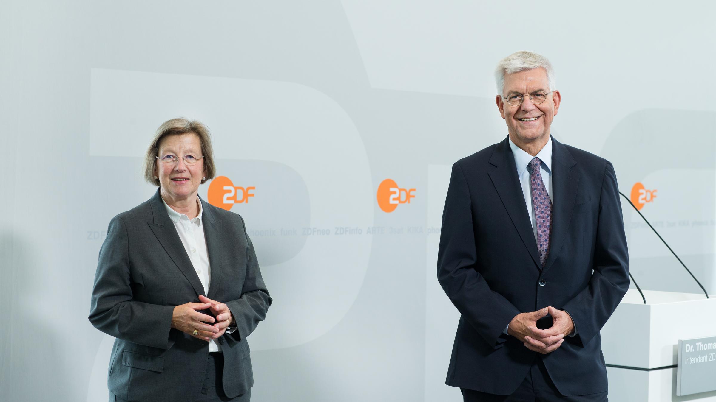Marlehn Thieme, Dr. Thomas Bellut, ZDF Fernsehratssitzung, 10.07.2020, Mainz.
