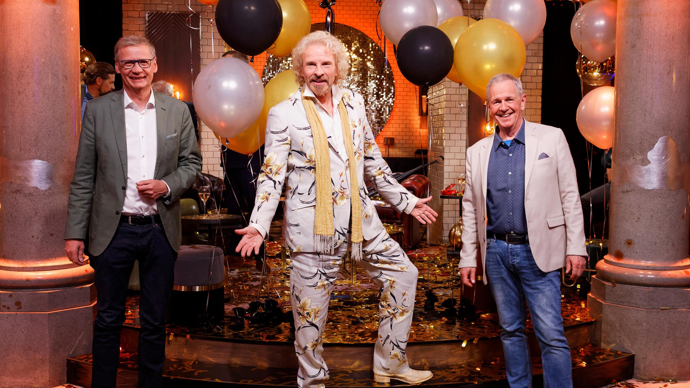 "Happy Birthday, Thomas Gottschalk!": Günther Jauch, Thomas Gottschalk, Fritz Egner