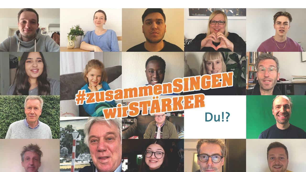 "OPUS KLASSIK 2020: Bildmontage mit Akteuren der Deutschen Chorjugend, Gewinner des Publikumspreises.