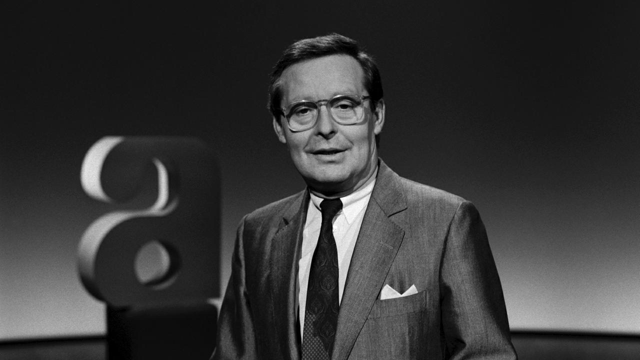 Horst Schättle im "auslandsjournal"-Studio (Februar 1989)