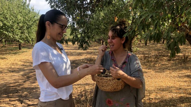 "Mein Nachbar, mein Feind? Juden und Muslime in Israel (3sat)": links im Bild: Dr. Muzna Bishara  (Palästinensische Israelin,) Mitbegründerin von „Sir Lasalam“ (Ein Topf für Frieden), rechts im Bild: Dafi Kremer (Israelin) Mitbegründerin „Sir Lasalam“