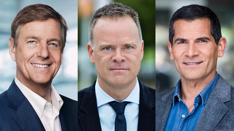 V.l.n.r: Claus Kleber, Christian Sievers, Mitri Sirin