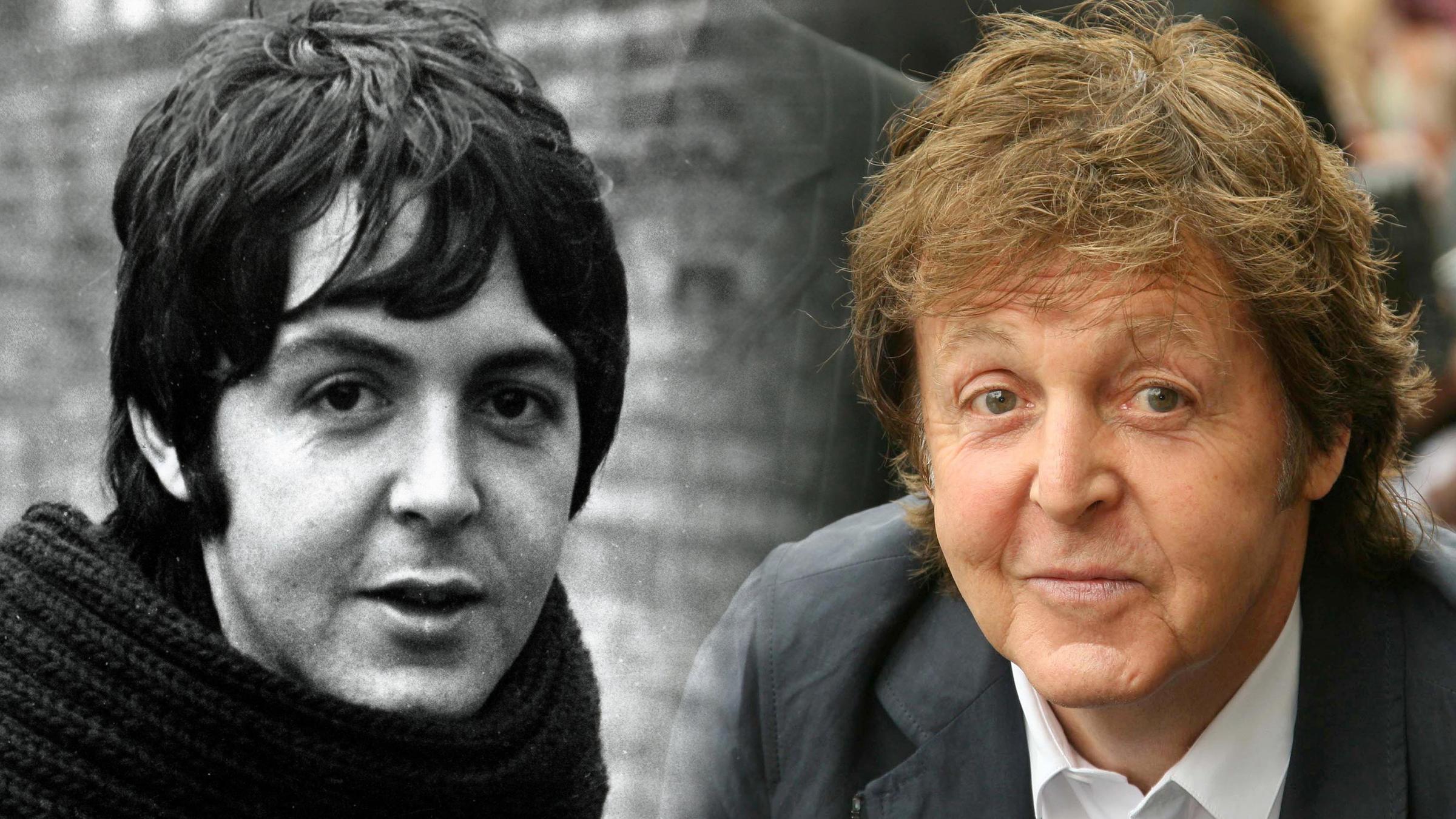 "ZDFzeit: Mensch Paul McCartney! - Der ewige Beatle": Montage aus einem Schwarz-Weiß-Foto von Paul McCartney aus den 60er-Jahren und einem aktuellen Foto von ihm