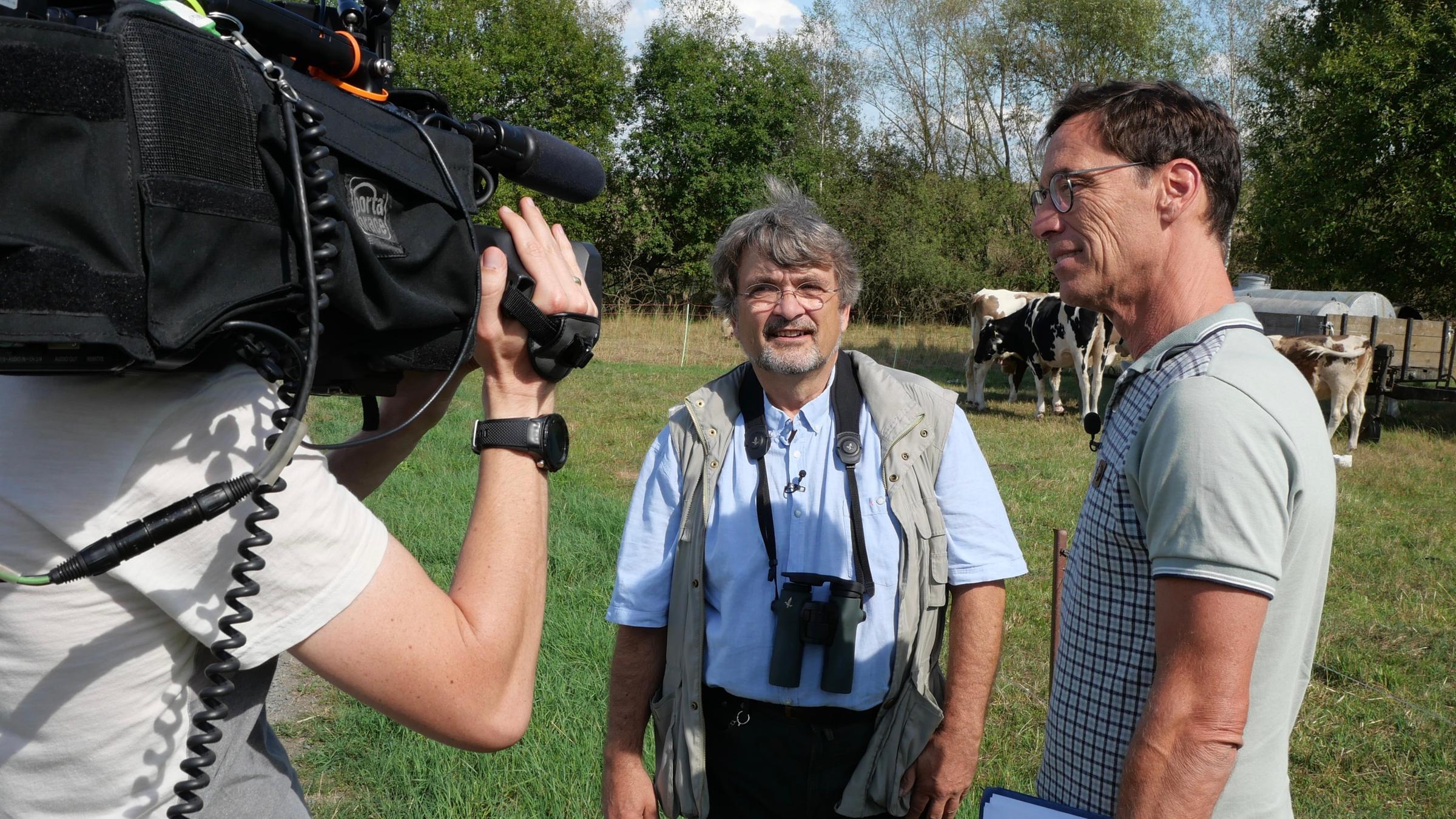 "nano spezial: Deutscher Umweltpreis 2022": Kai Frobel und Gregor Steinbrenner beim Interview im Grünen Band.