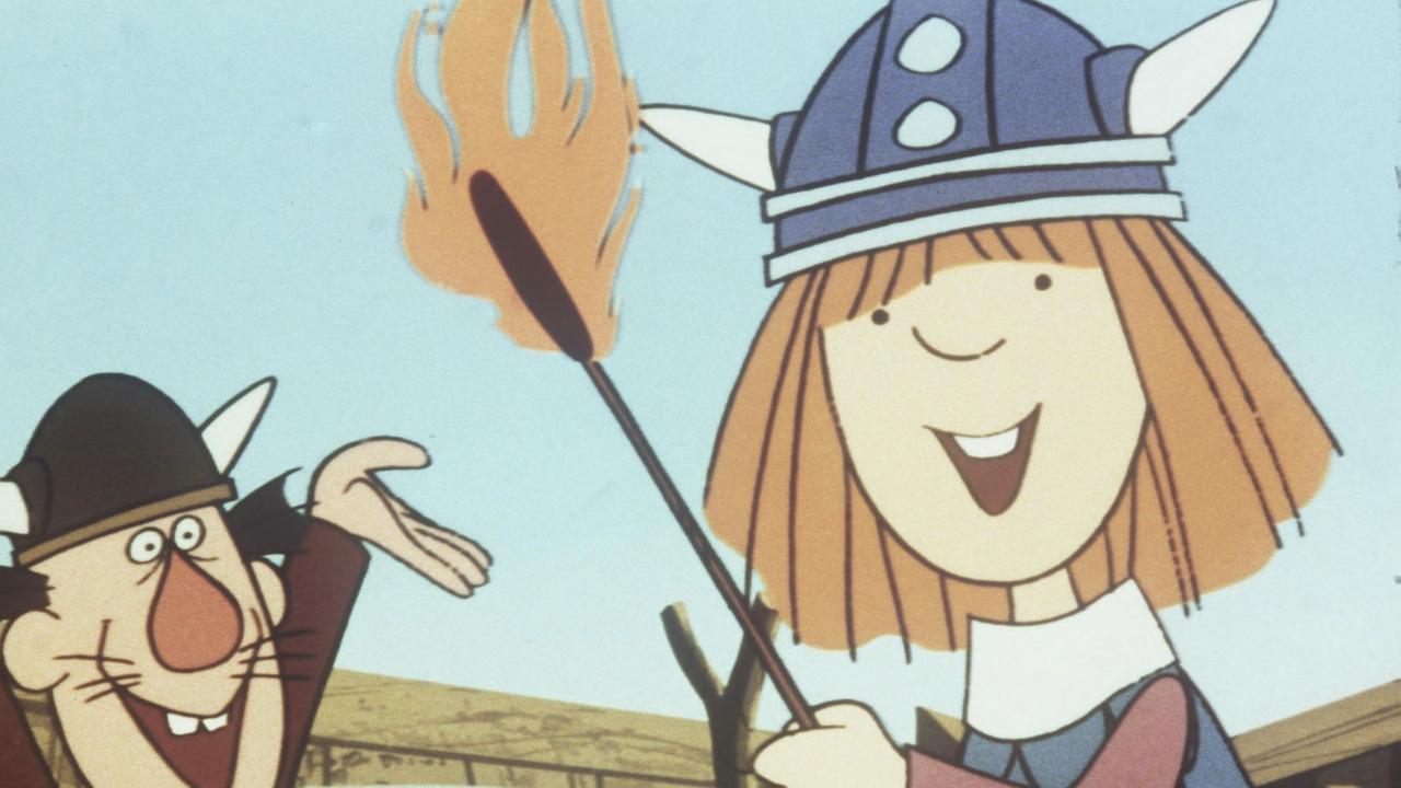 "Wickie ... und die starken Männer": Ein Pfeil bringt Wickie (r.) auf eine rettende Idee. Gorm (l.) freut sich