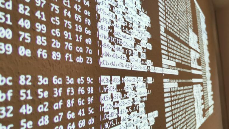 "Skrupellos! Kriminelle Maschen - Tatort Internet": Display mit Zahlen und Codes auf einem Display.