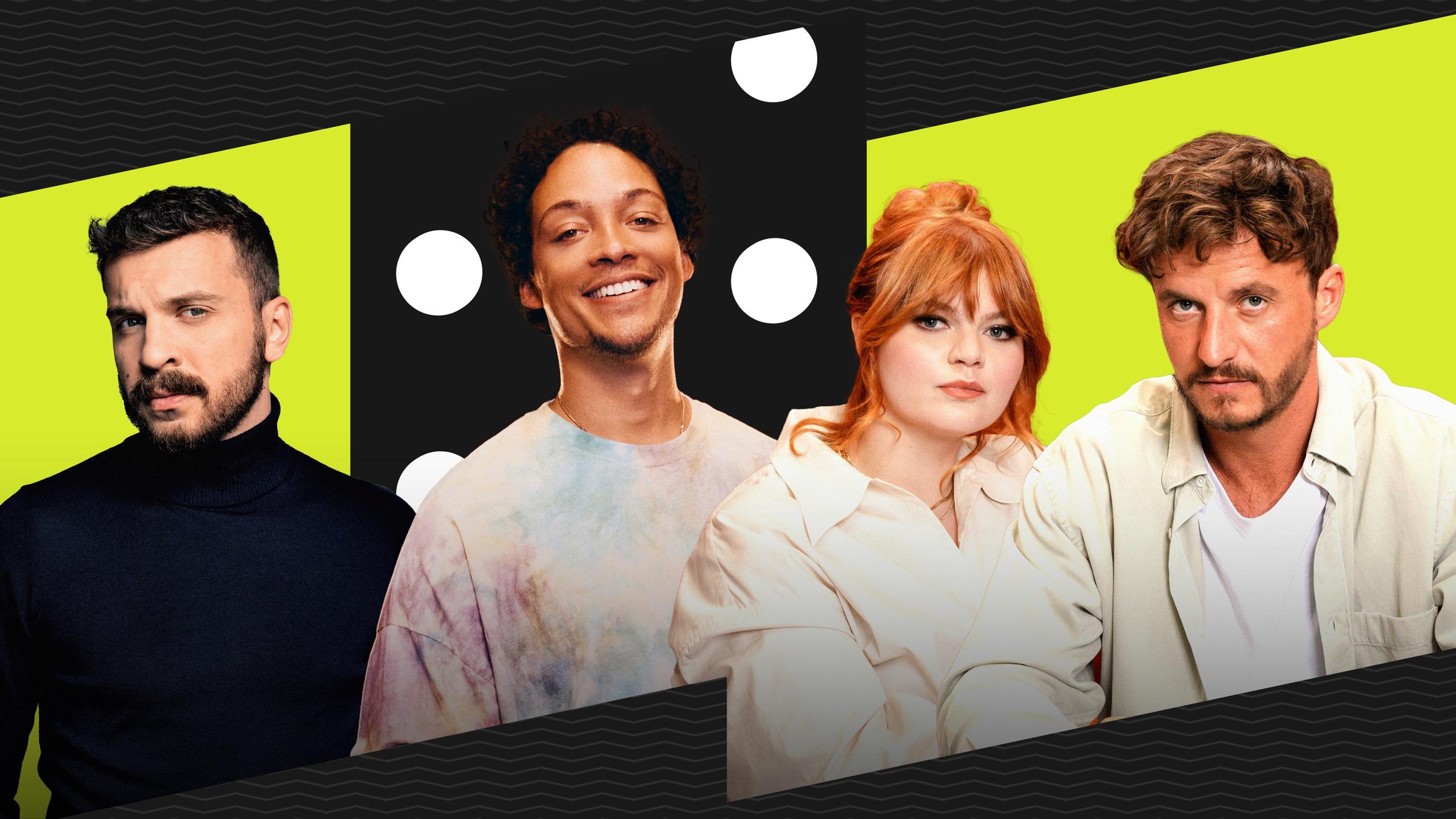 Edin Hasanovic, Aurel Mertz, Sophie Passmann und Tommi Schmitt (v.l.n.r.)