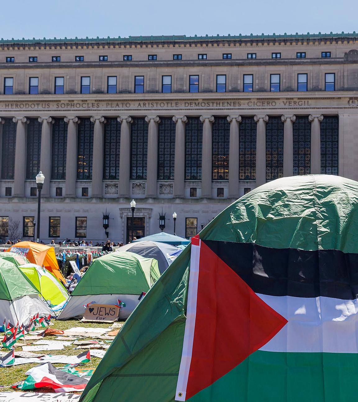 Studenten der Columbia University setzen ihre pro-palästinensischen Proteste auf dem Campus fort