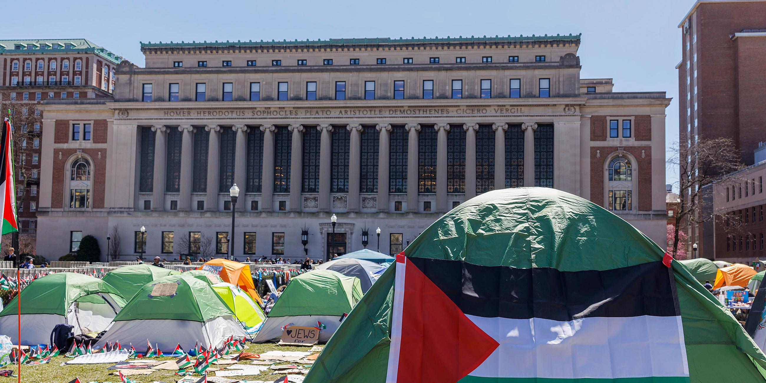 Studenten der Columbia University setzen ihre pro-palästinensischen Proteste auf dem Campus fort