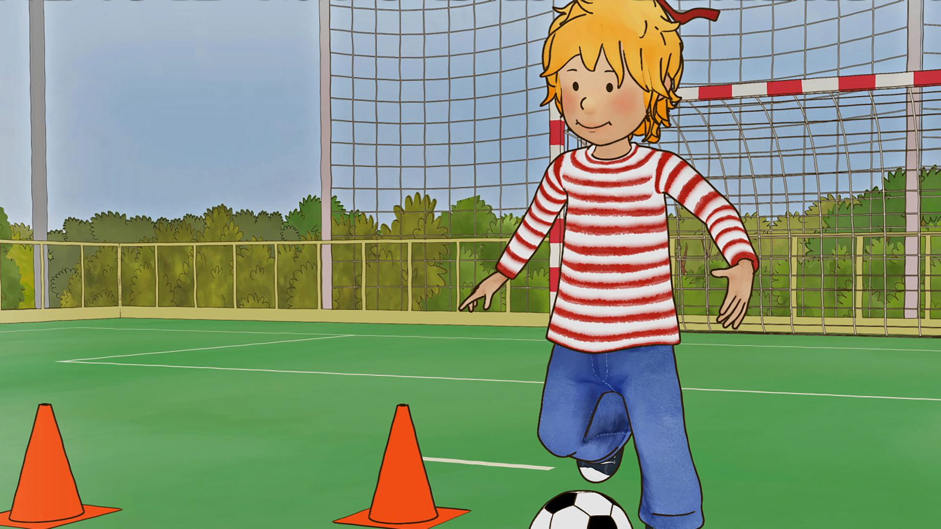 Conni spielt Fußball.
