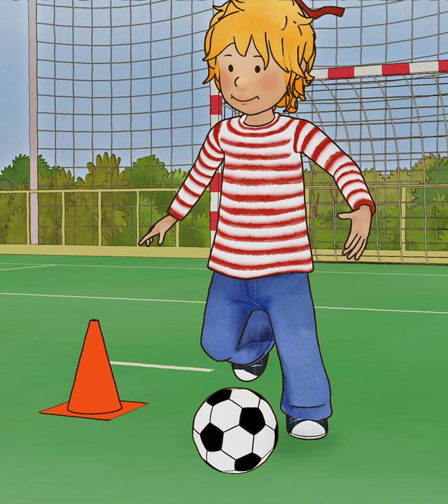 Conni spielt Fußball.