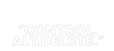 "Control.Alt.Delete." Logo mittig