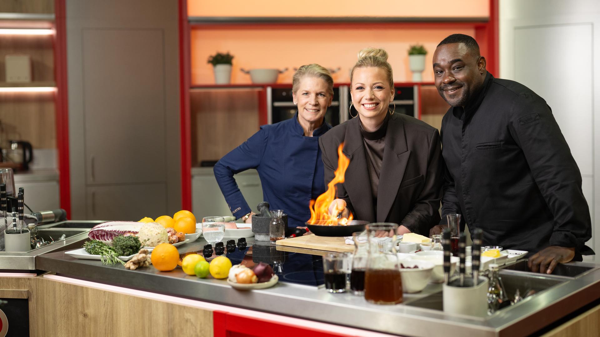 Cornelia Poletto, Zora Klipp und Nelson Müller