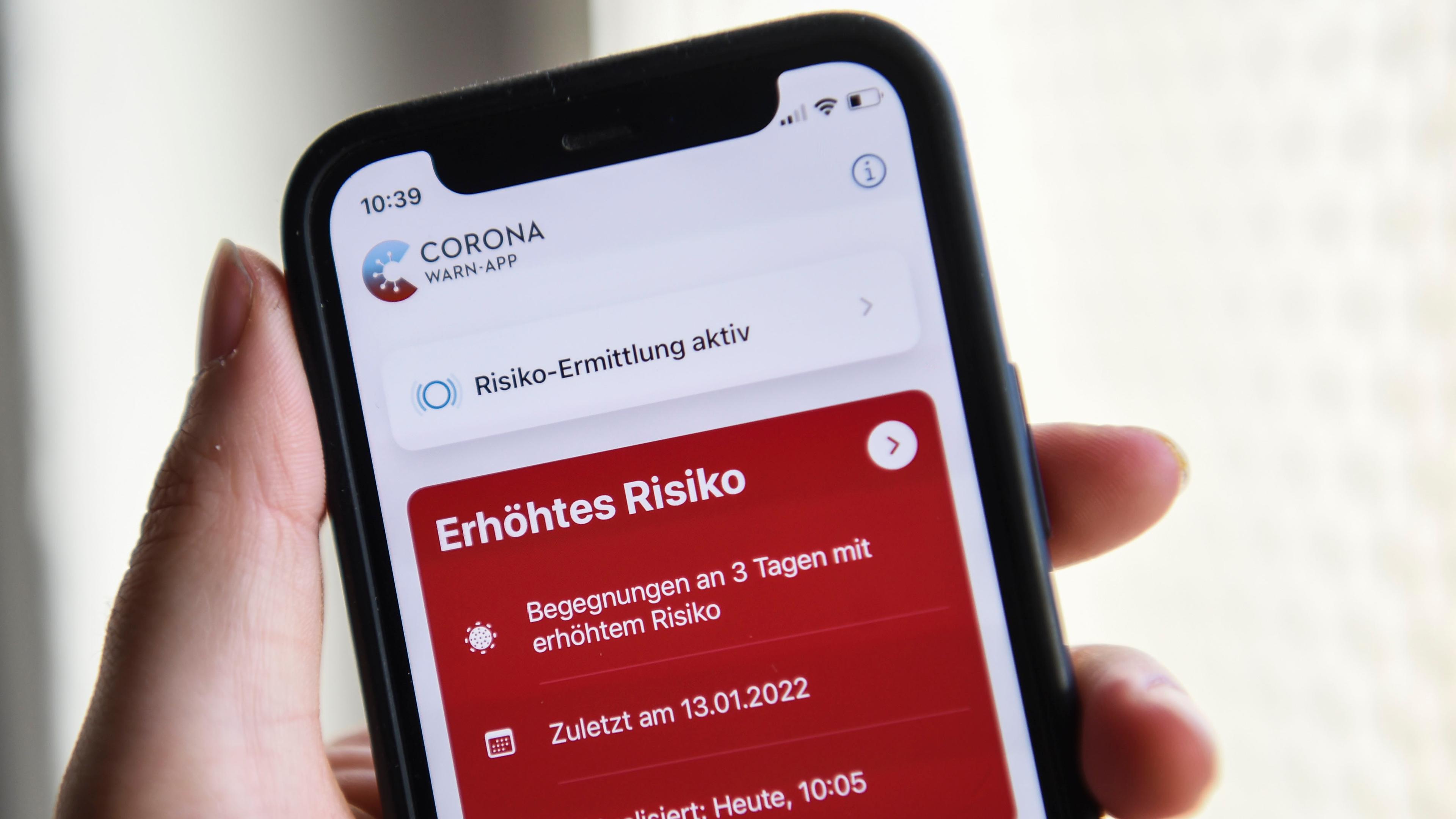 Corona-Warnapp warnt vor einem erhöhten Risiko