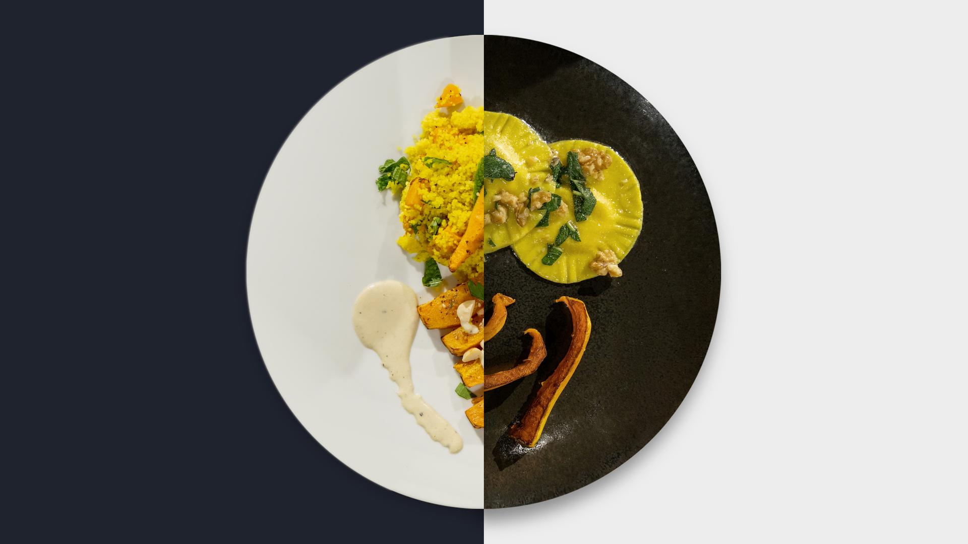 Couscous vs. Kürbis-Ravioli