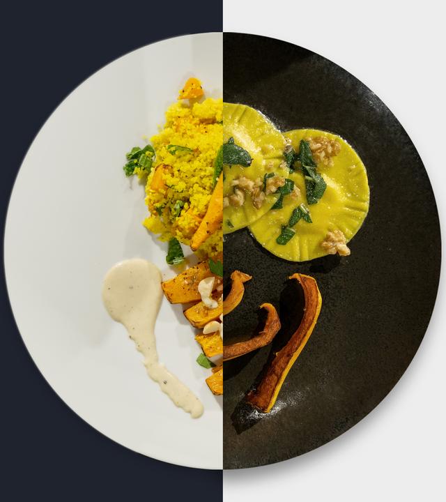Couscous vs. Kürbis-Ravioli