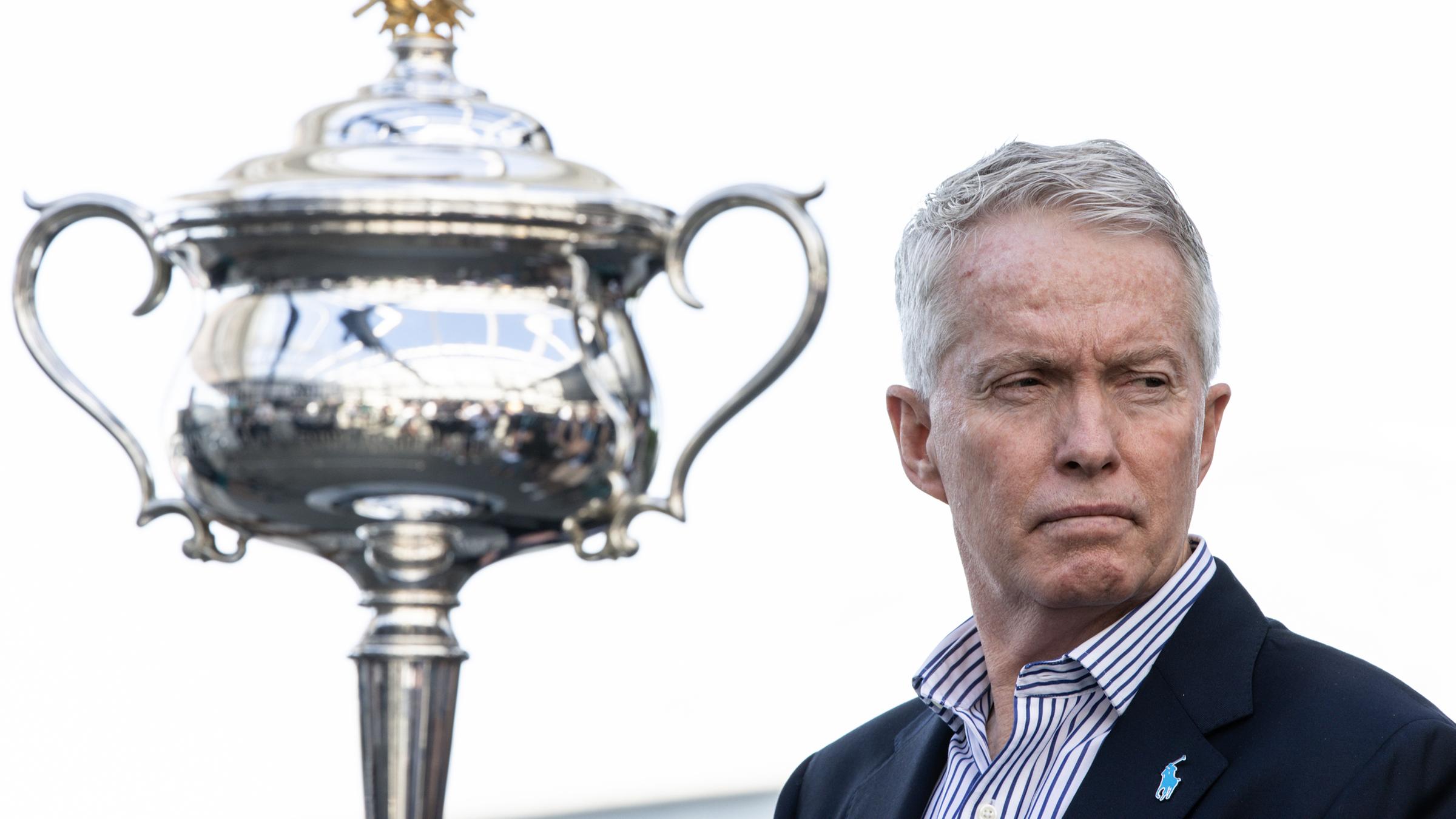 Craig Tiley, CEO von Tennis Australia, während einer Pressekonferenz vor dem Tennisturnier Australian Open 2023