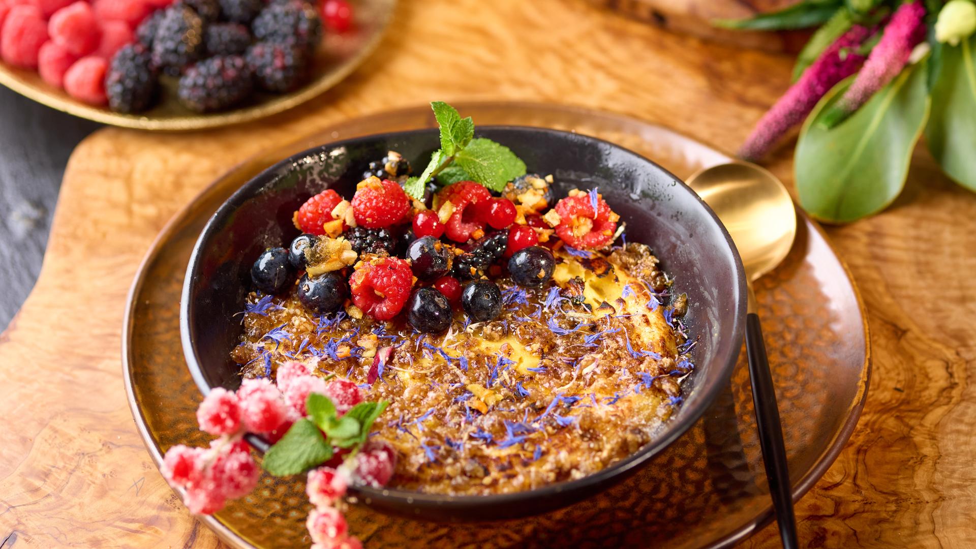 Crème brûlée mit Ziegenfrischkäse