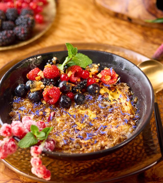 Crème brûlée mit Ziegenfrischkäse