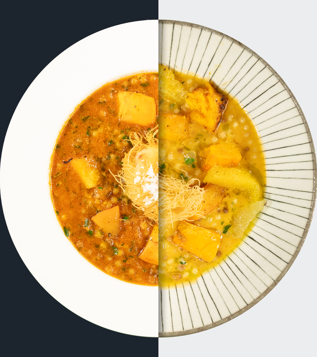 Cremige Fregola sarda mit Kürbis