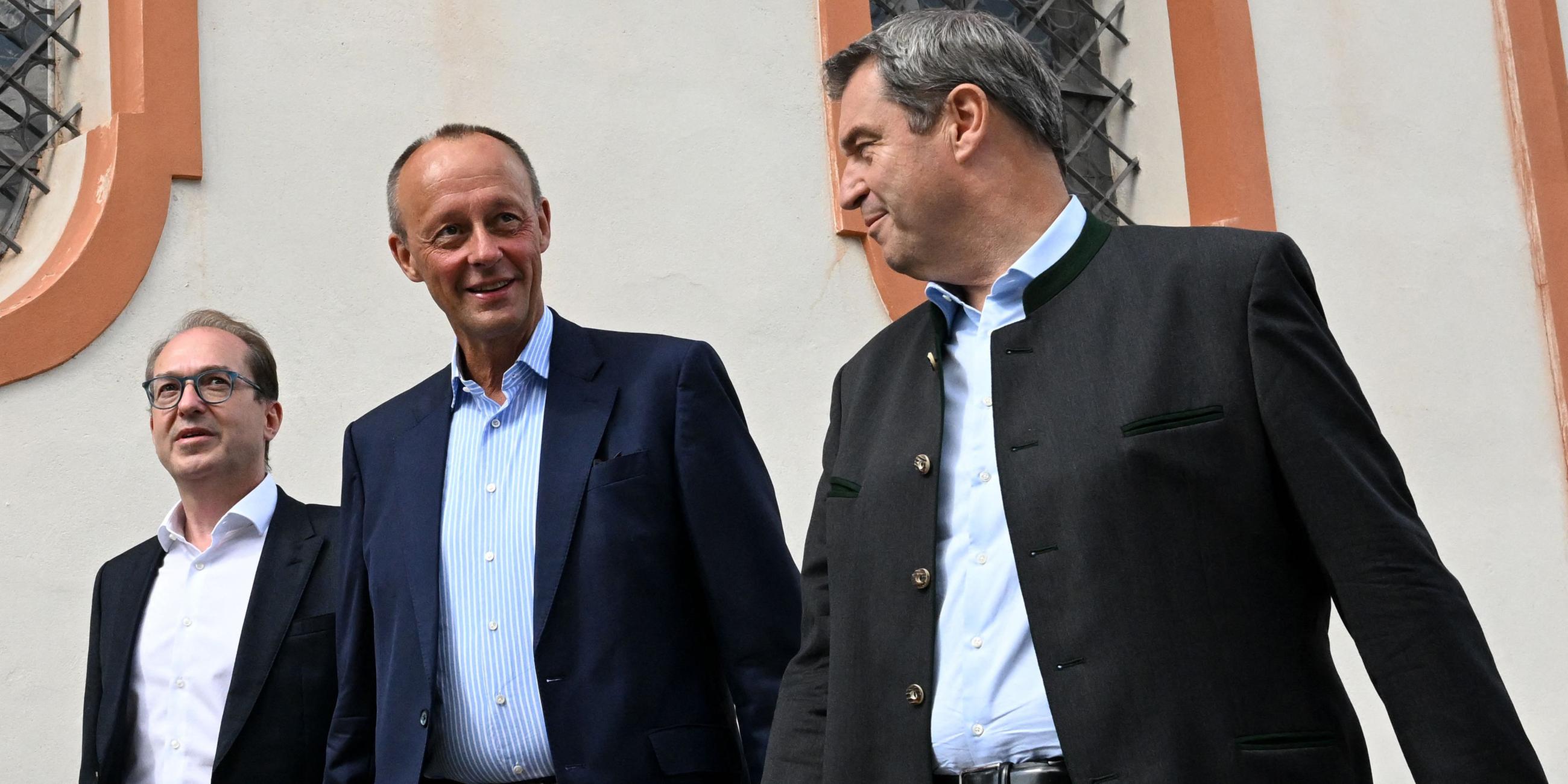Alexander Dobrindt, Friedrich Merz und Markus Söder
