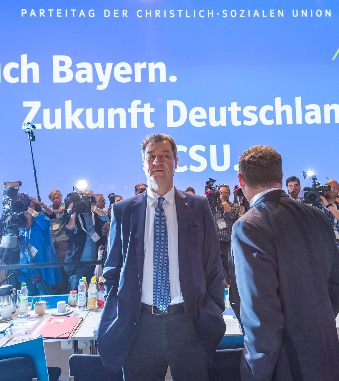 CSU-Parteivorsitzender Markus Söder beim Parteitag seiner Partei am 18.10.2019 in München.