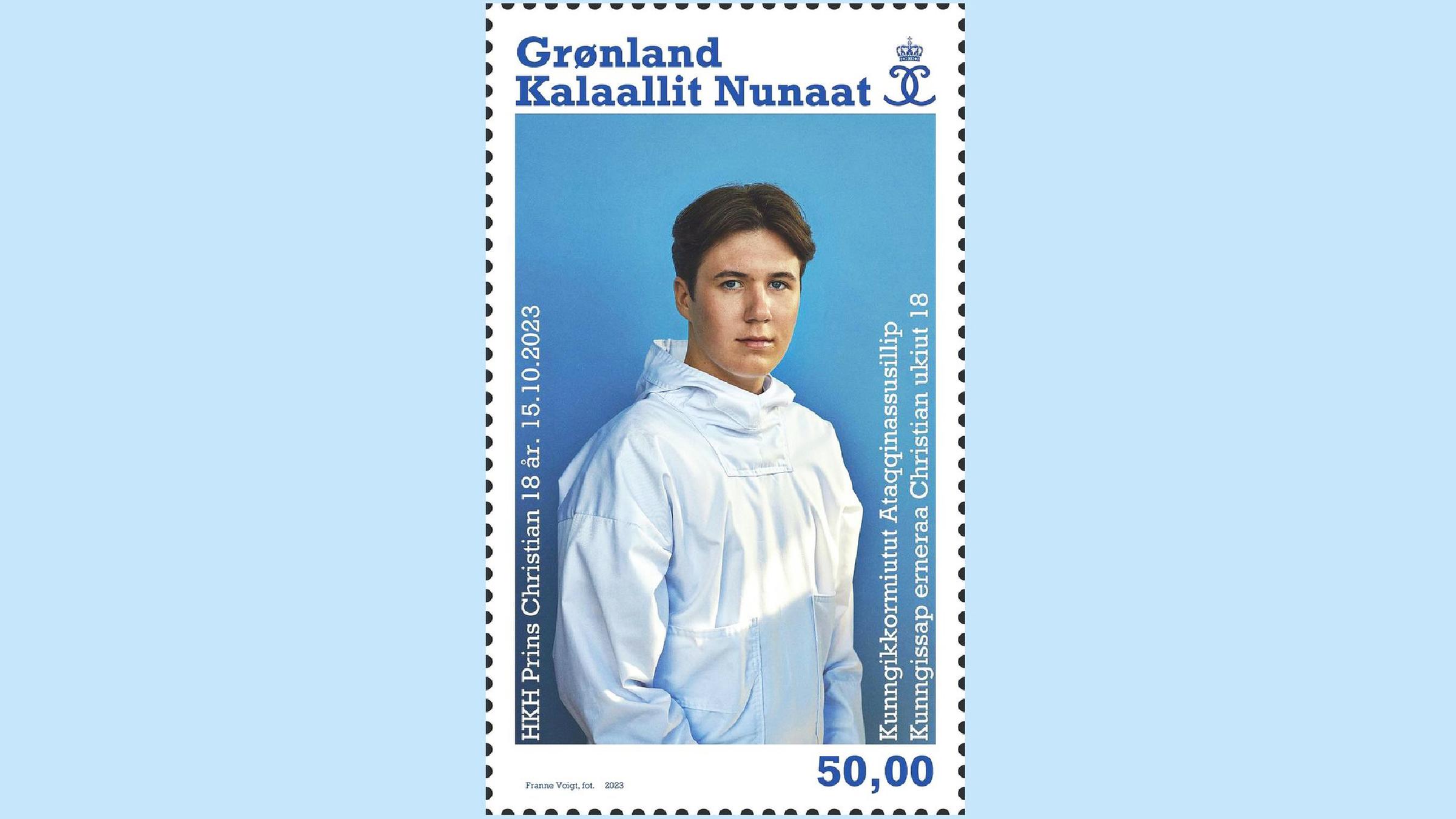 Dänischer Prinz Christian auf einer Briefmarke