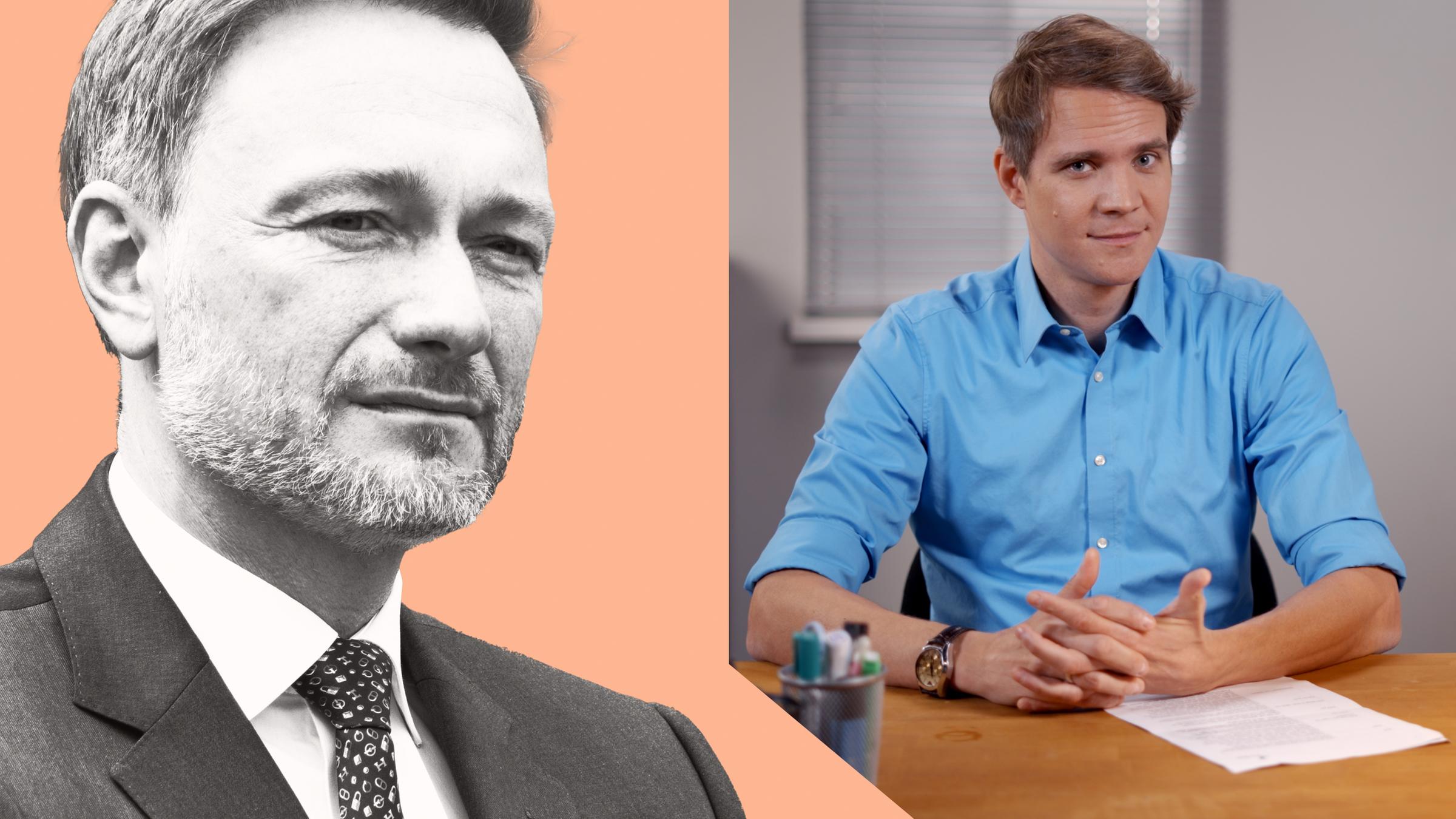 Finanzminister Christian Lindner (FDP) und ZDF-Hauptstadtkorrespondent Daniel Pontzen